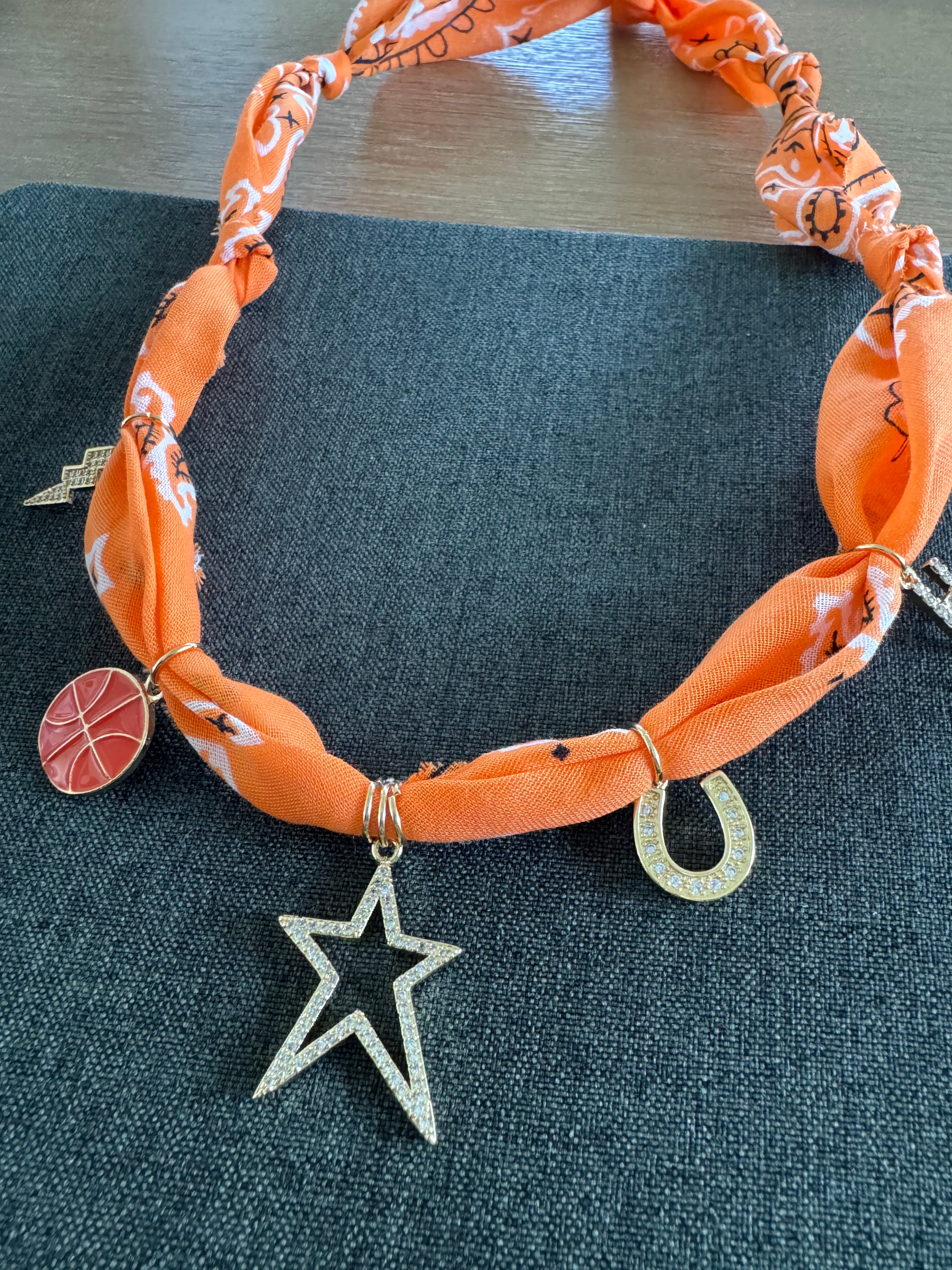 Basketball Bandana Necklace Orange