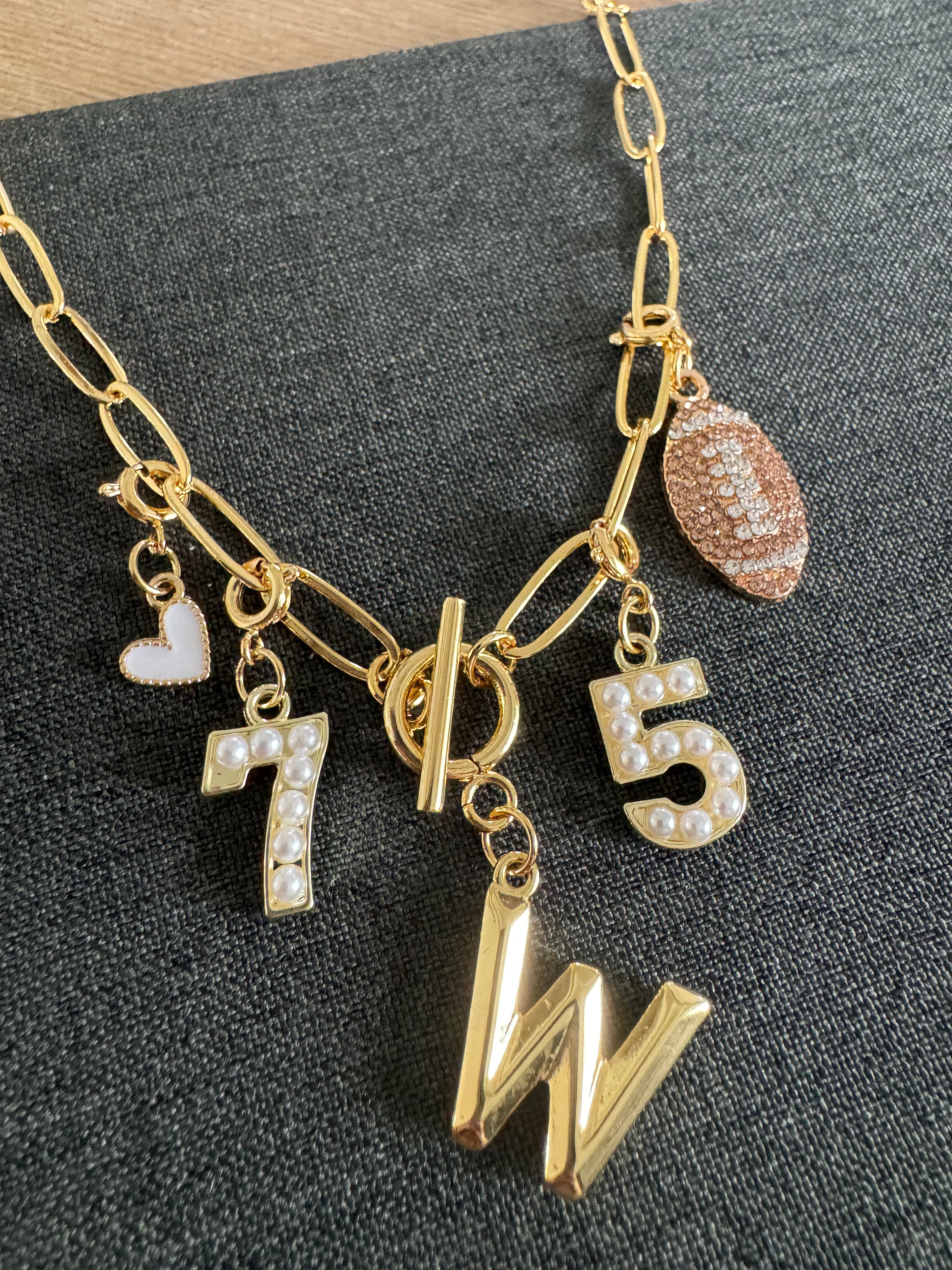 Football Number Necklace