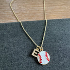 Baseball Initial Necklace