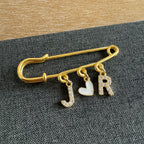 Initial Love Brooch Pin