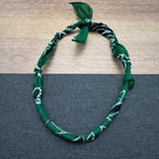 Premade Bandana Necklace Green Silver