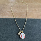 Baseball Initial Necklace