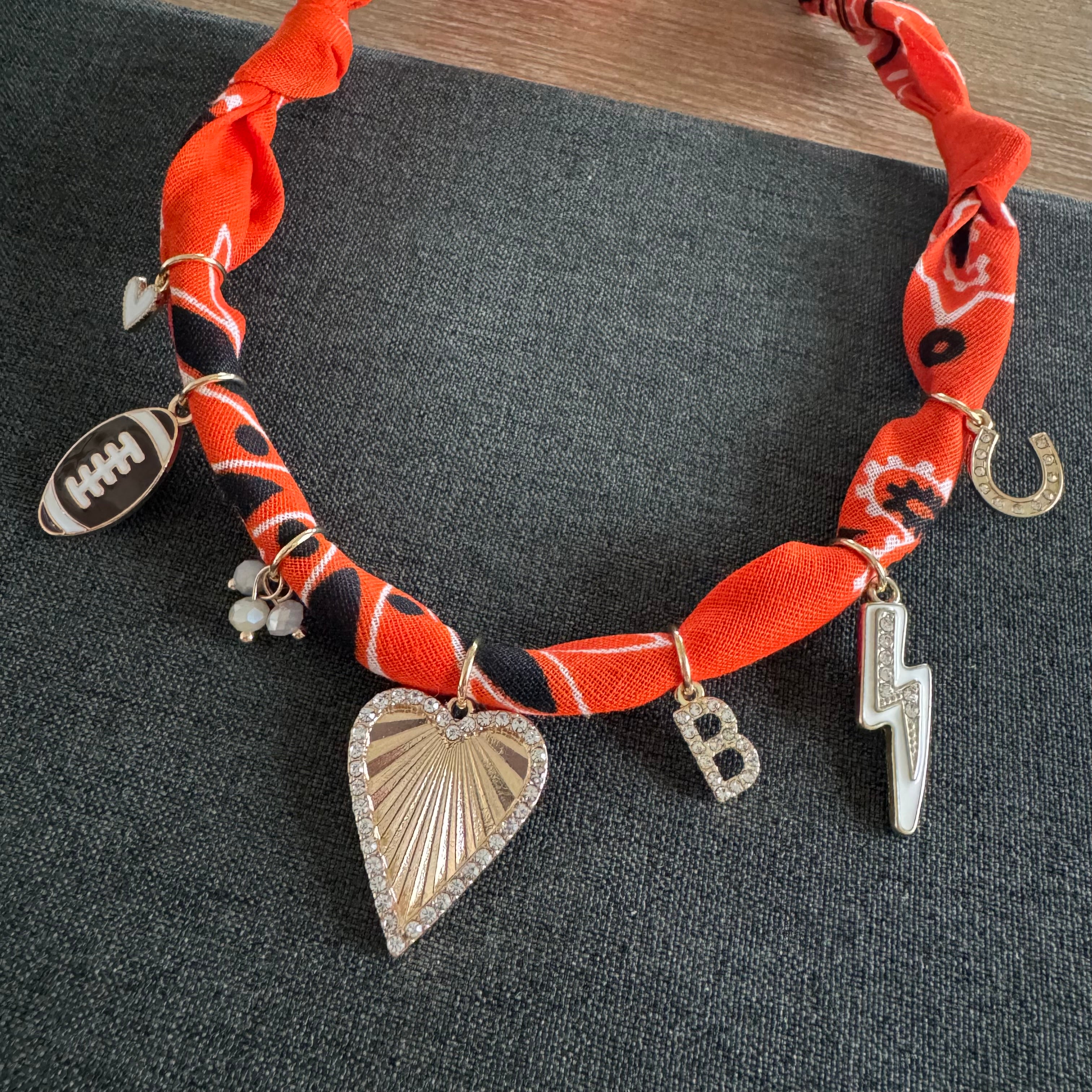 Football Bandana Necklace Orange