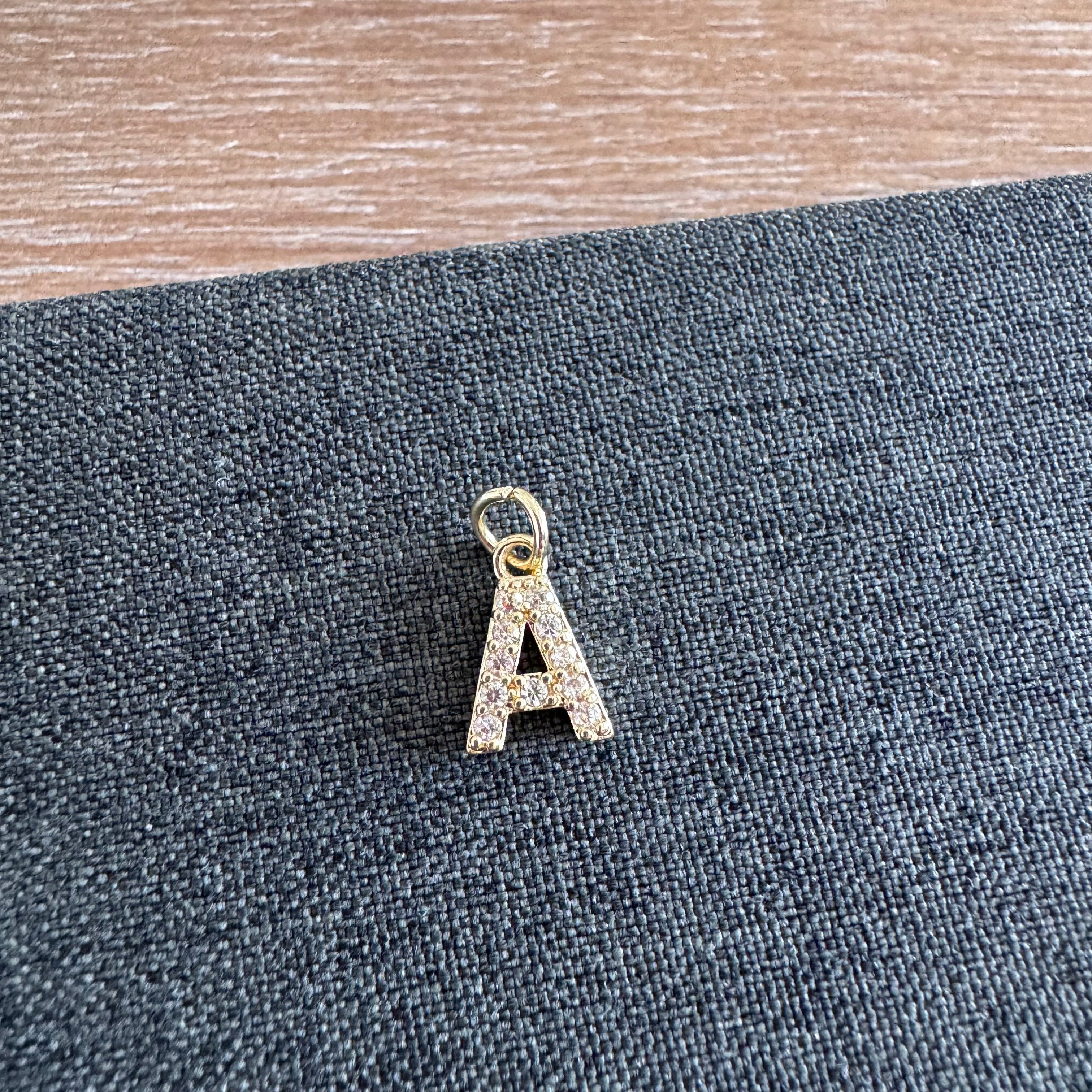 Rhinestone Letter Charm