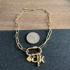 Alicia Carabiner Initial Mama Charm Necklace