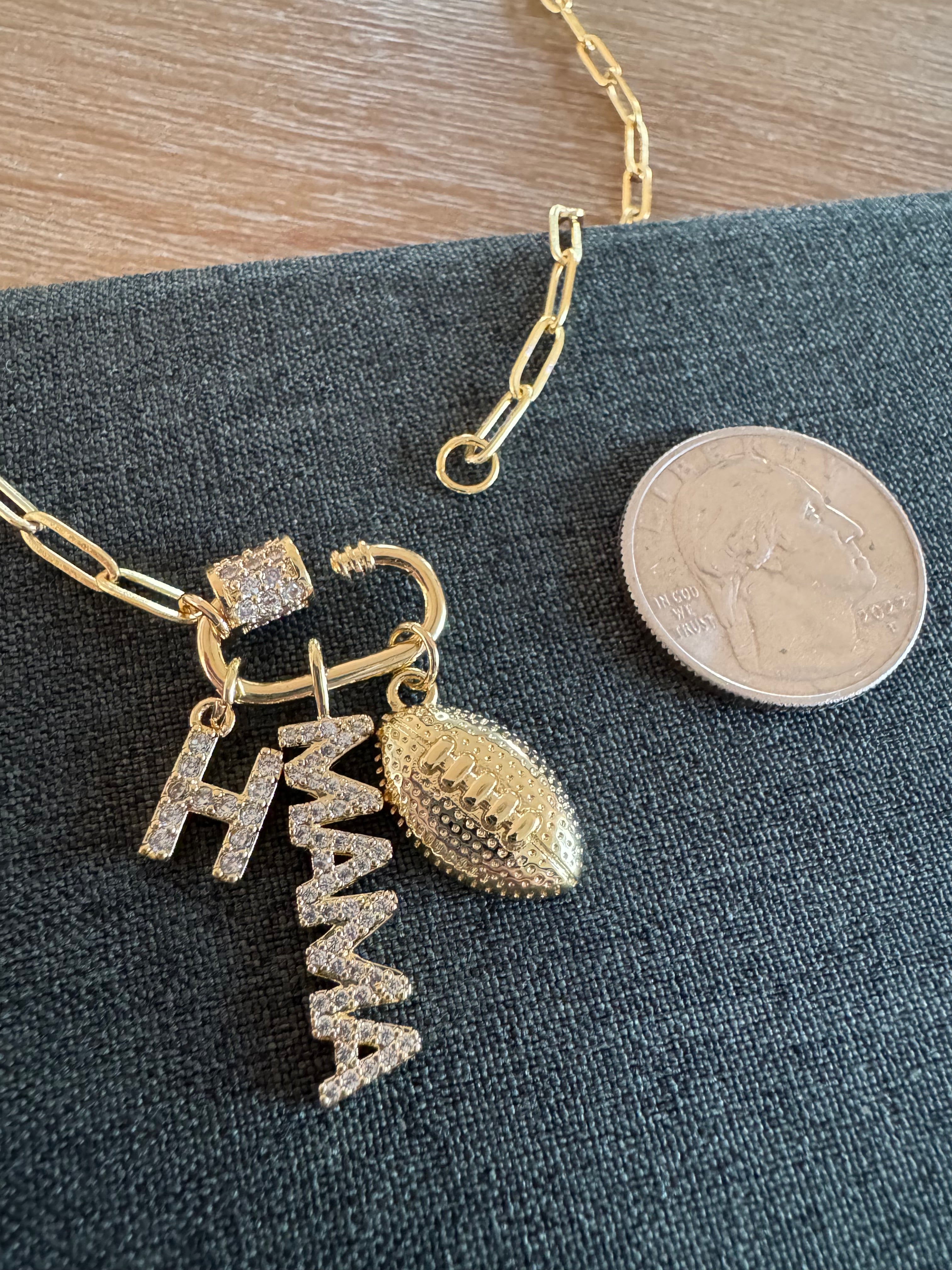 Football Mama Charm Necklace