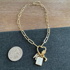 Tatum Mom Heart Carabiner Necklace