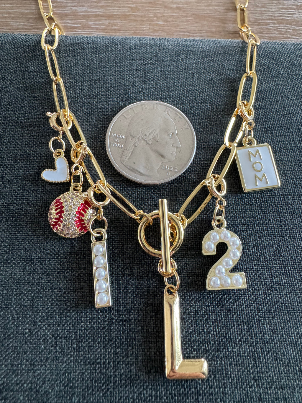Baseball Mom Charm Necklace