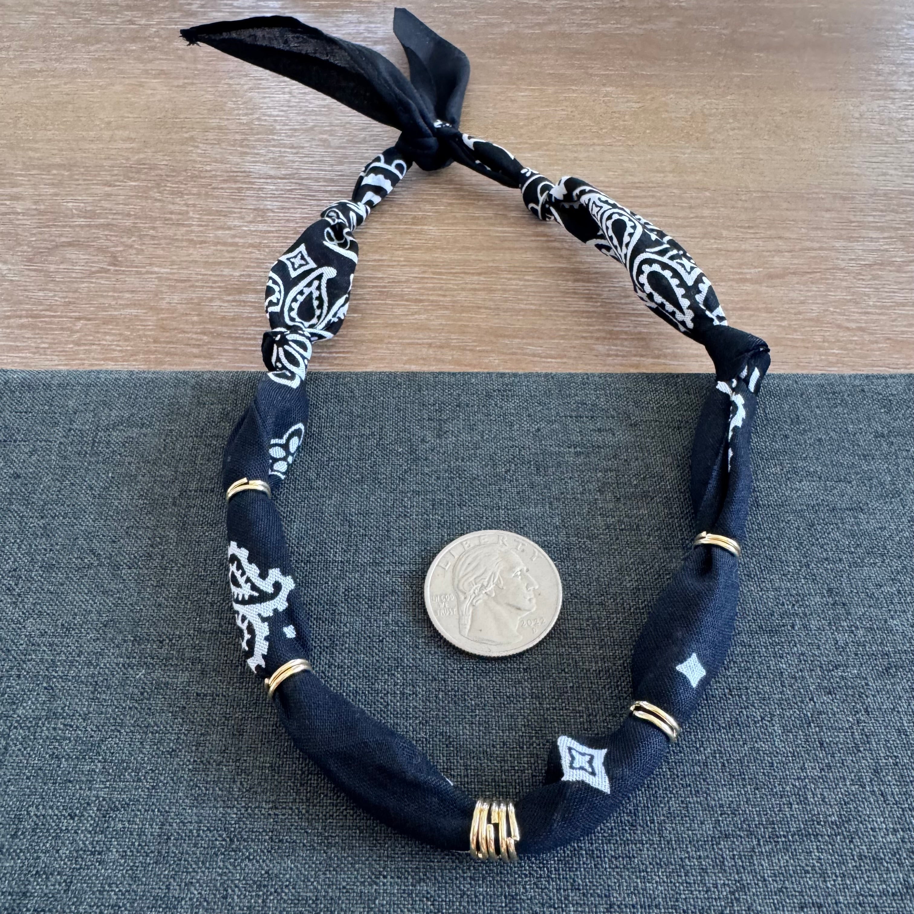 Premade Bandana Necklace Black