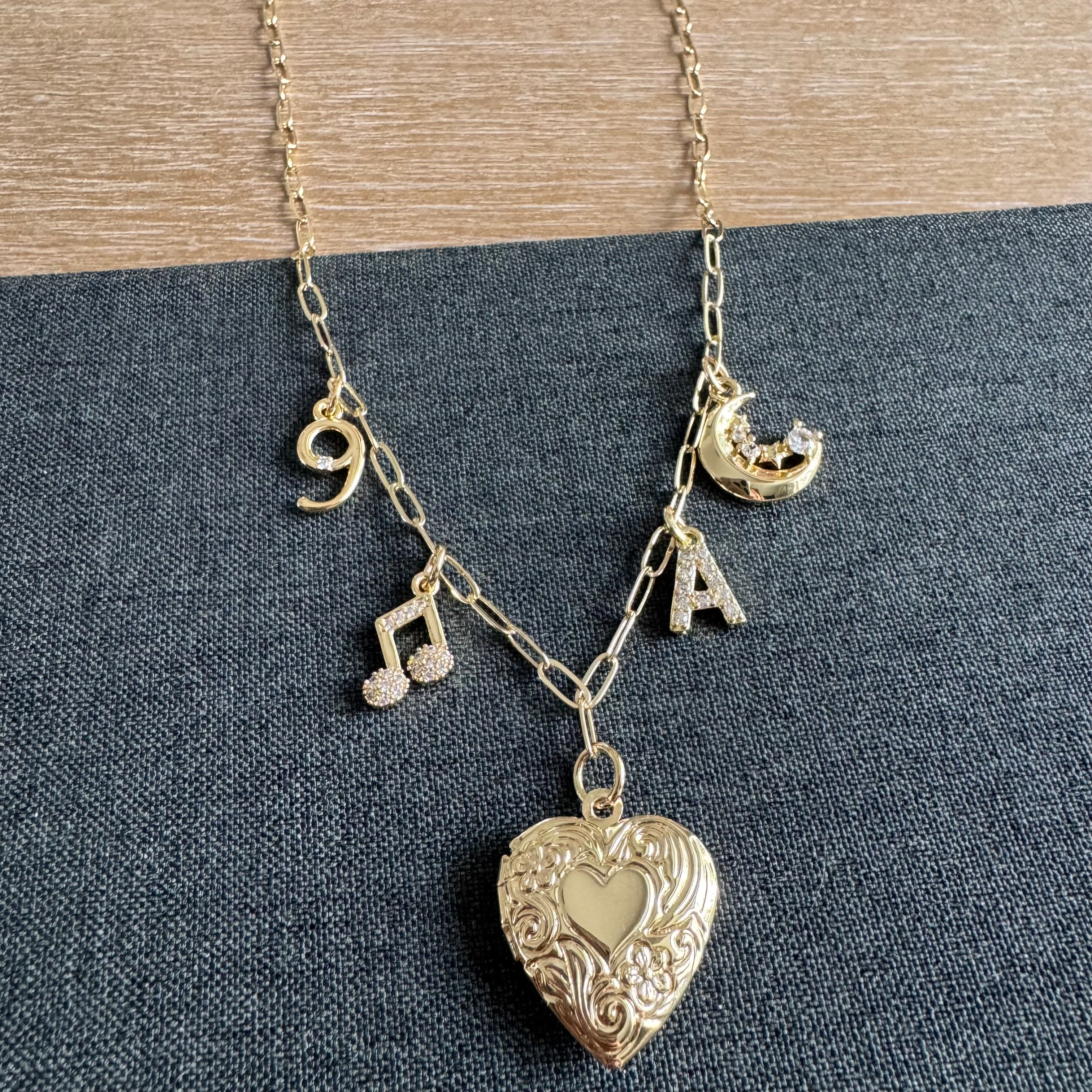 On Cloud 9 Heart Locket Charm Necklace