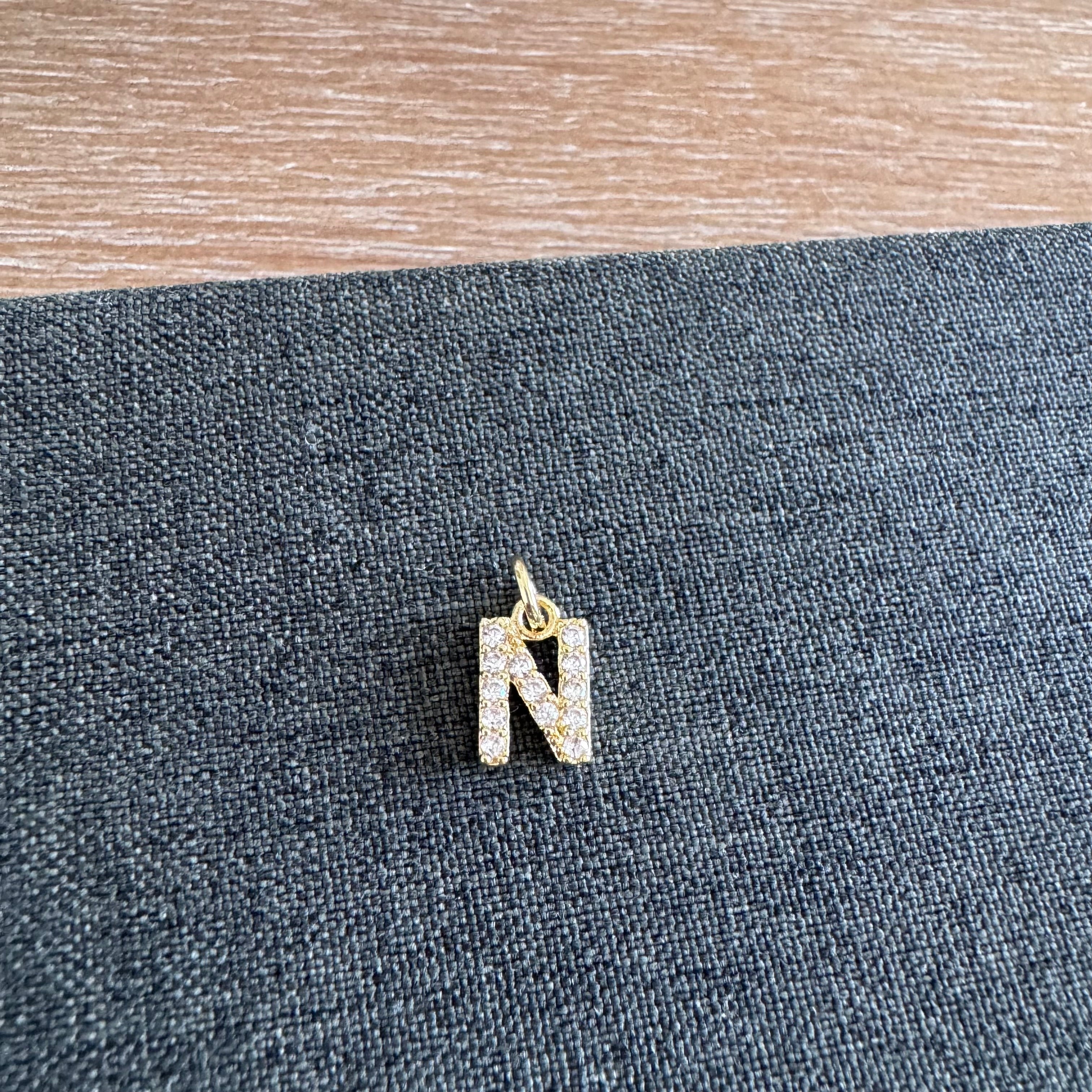 Rhinestone Letter Charm