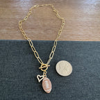 Football Layered Heart Necklace