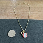 Baseball Initial Necklace