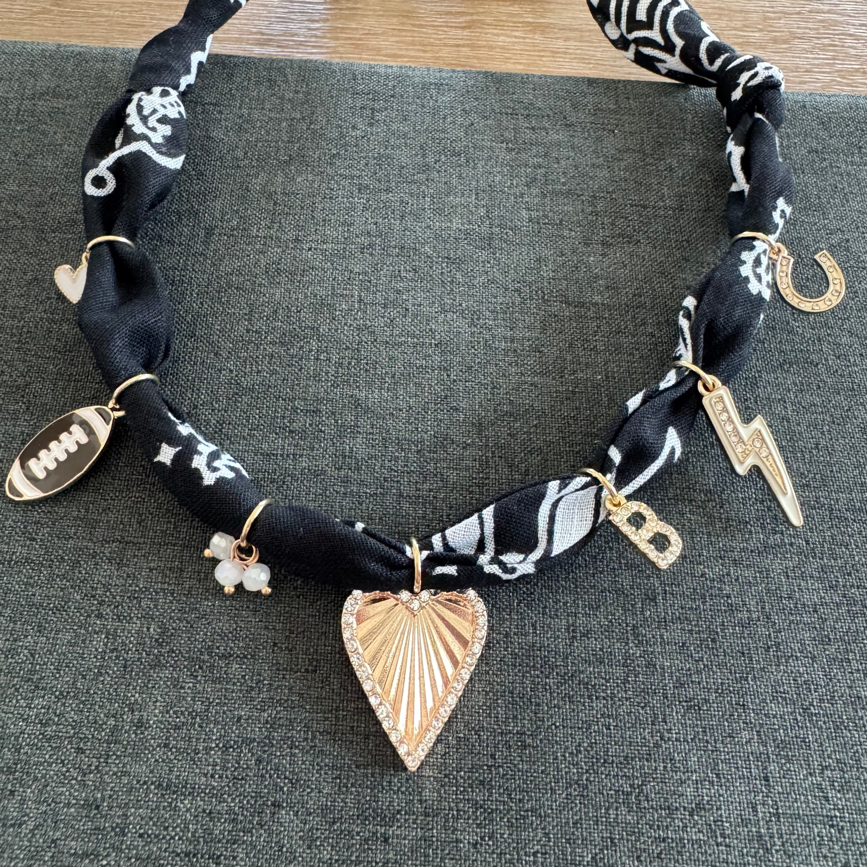 Football Bandana Necklace Black