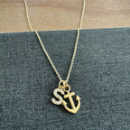 Anchor Initial Casen Necklace