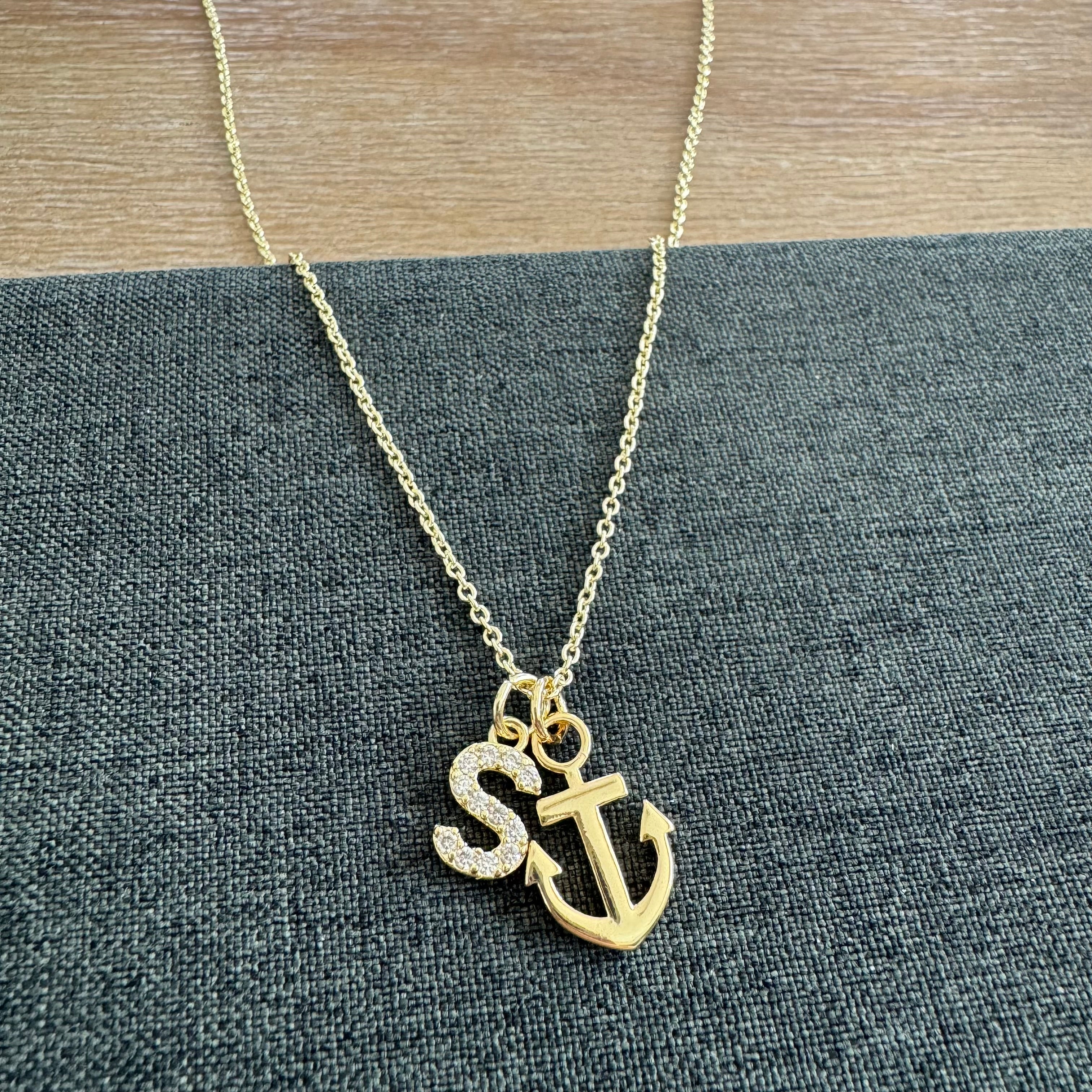Anchor Initial Casen Necklace