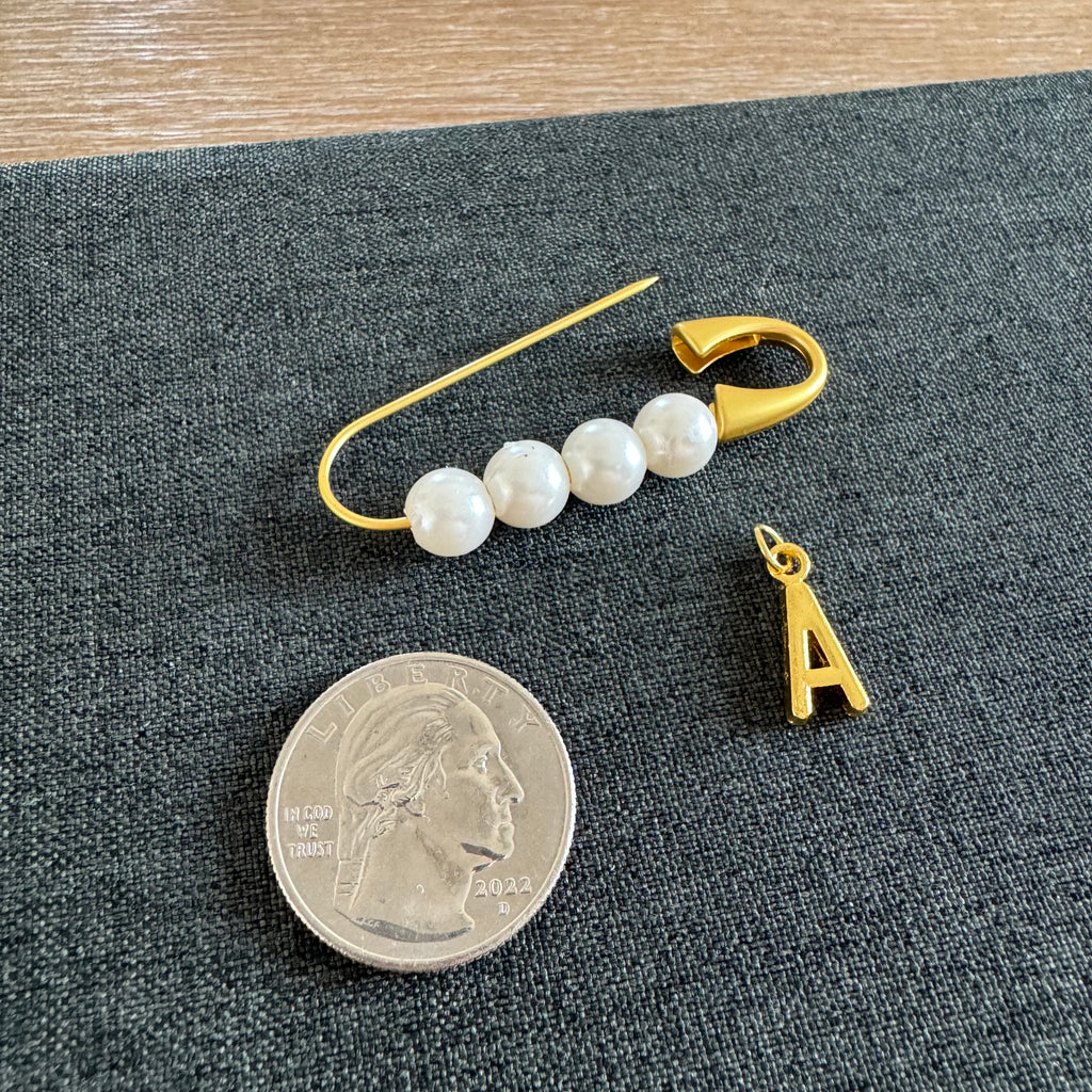 Mod Pearl Pin with Initial