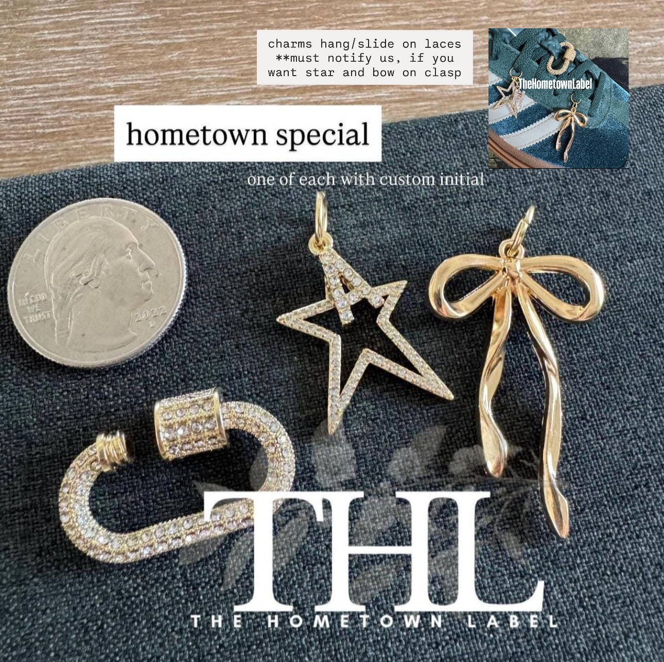 Hometown Special Shoe Charms on rings