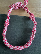 Premade Bandana Necklace Red Gingham