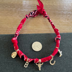 Rodeo Bandana Initial Charm Necklace Red