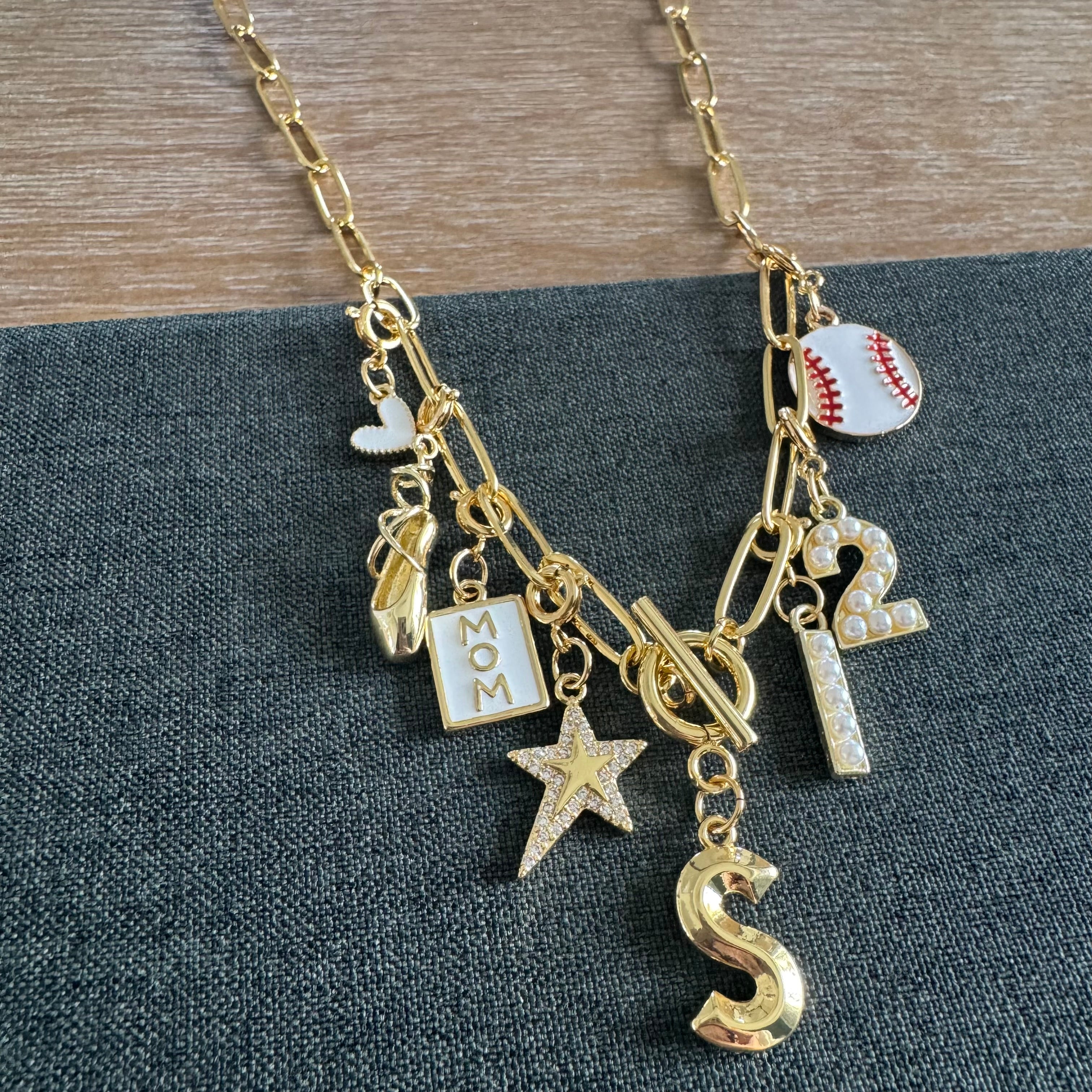 Dance Mom Baseball Mom Number Necklace