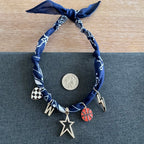Basketball Star Bandana Necklace Navy Blue