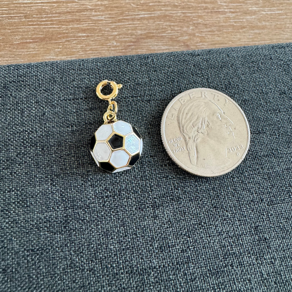 Soccer Pendant Charm with clasp