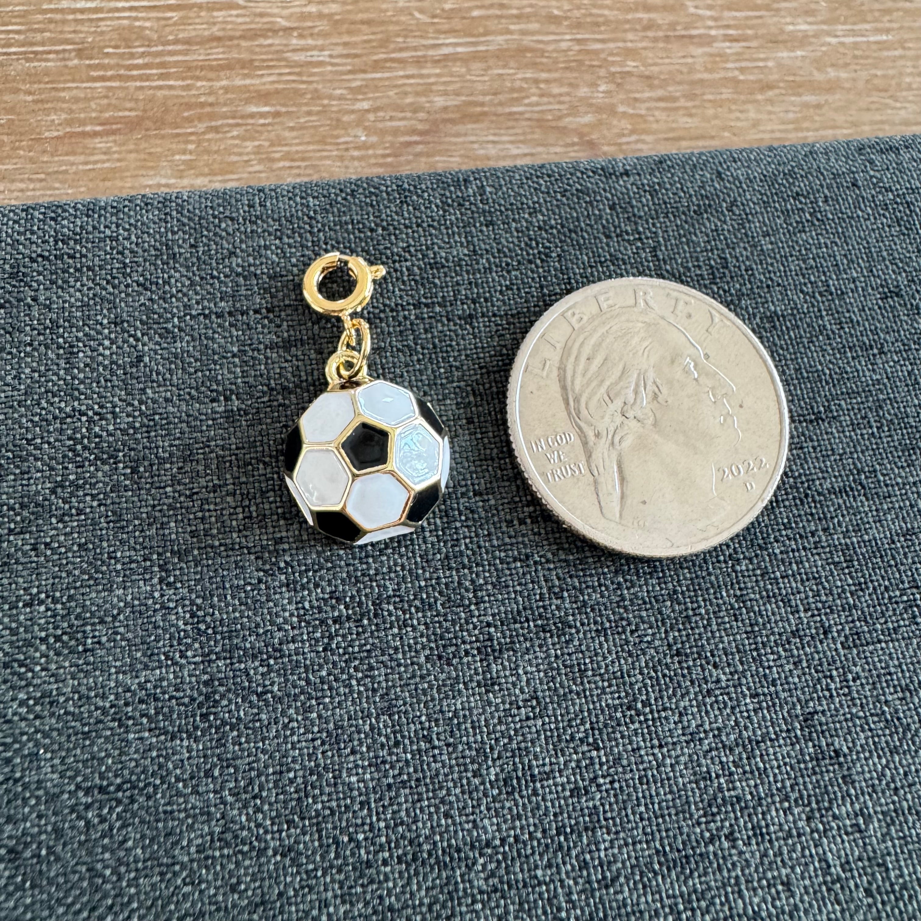 Soccer Pendant Charm with clasp