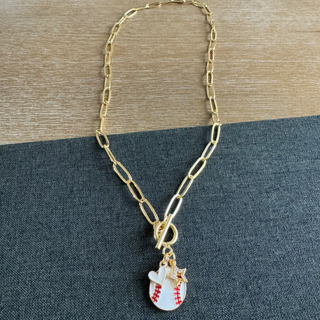Baseball Star Layered Necklace