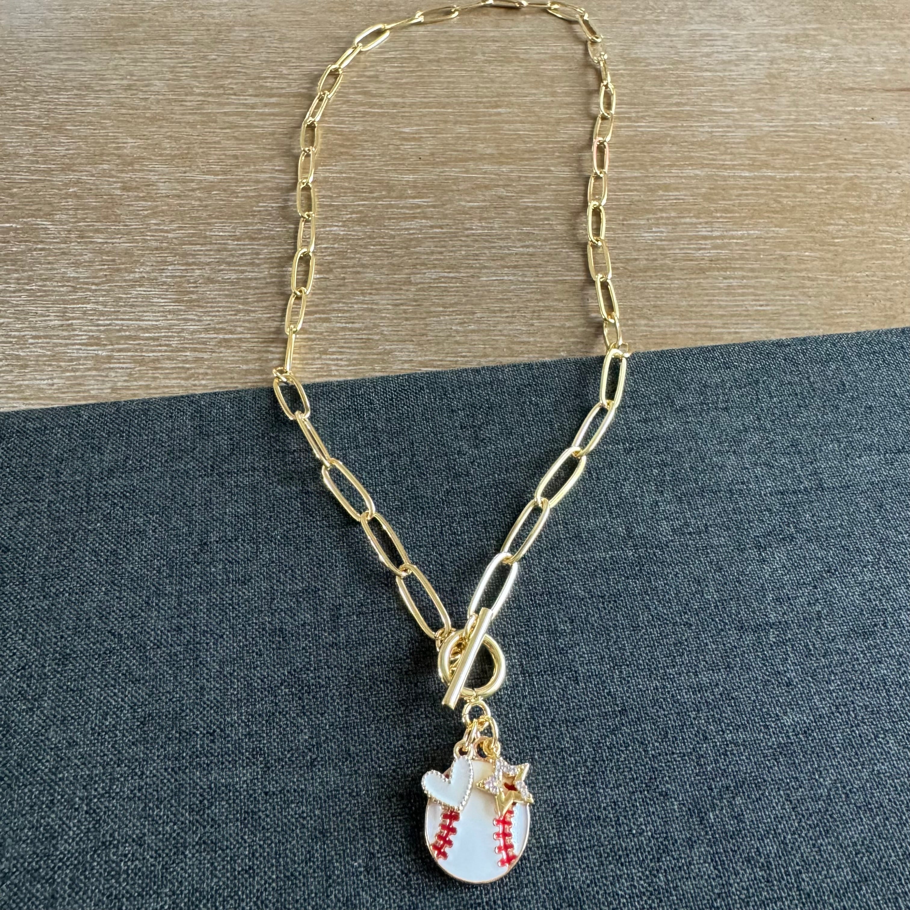 Baseball Star Layered Necklace