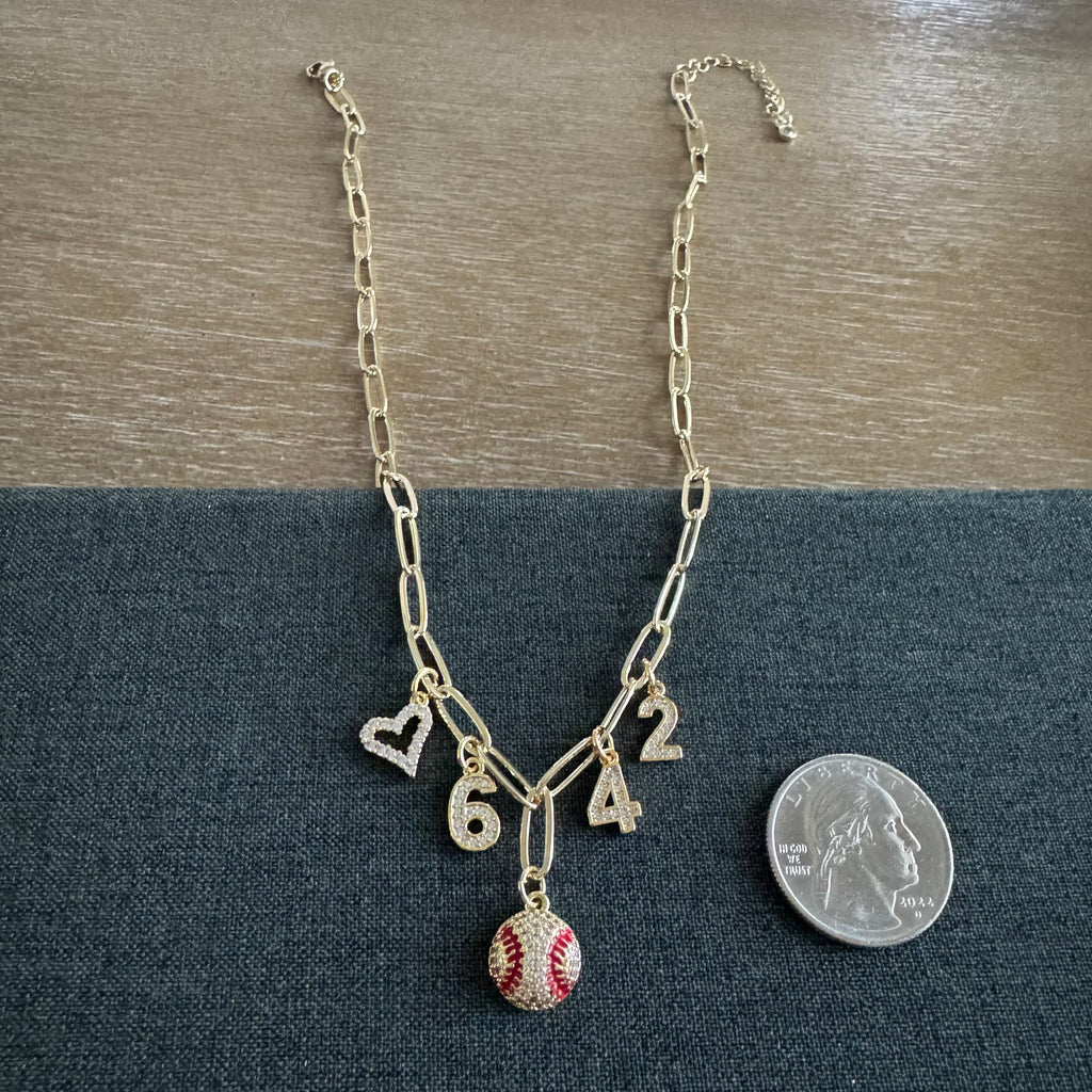 Palmer Baseball Number Necklace