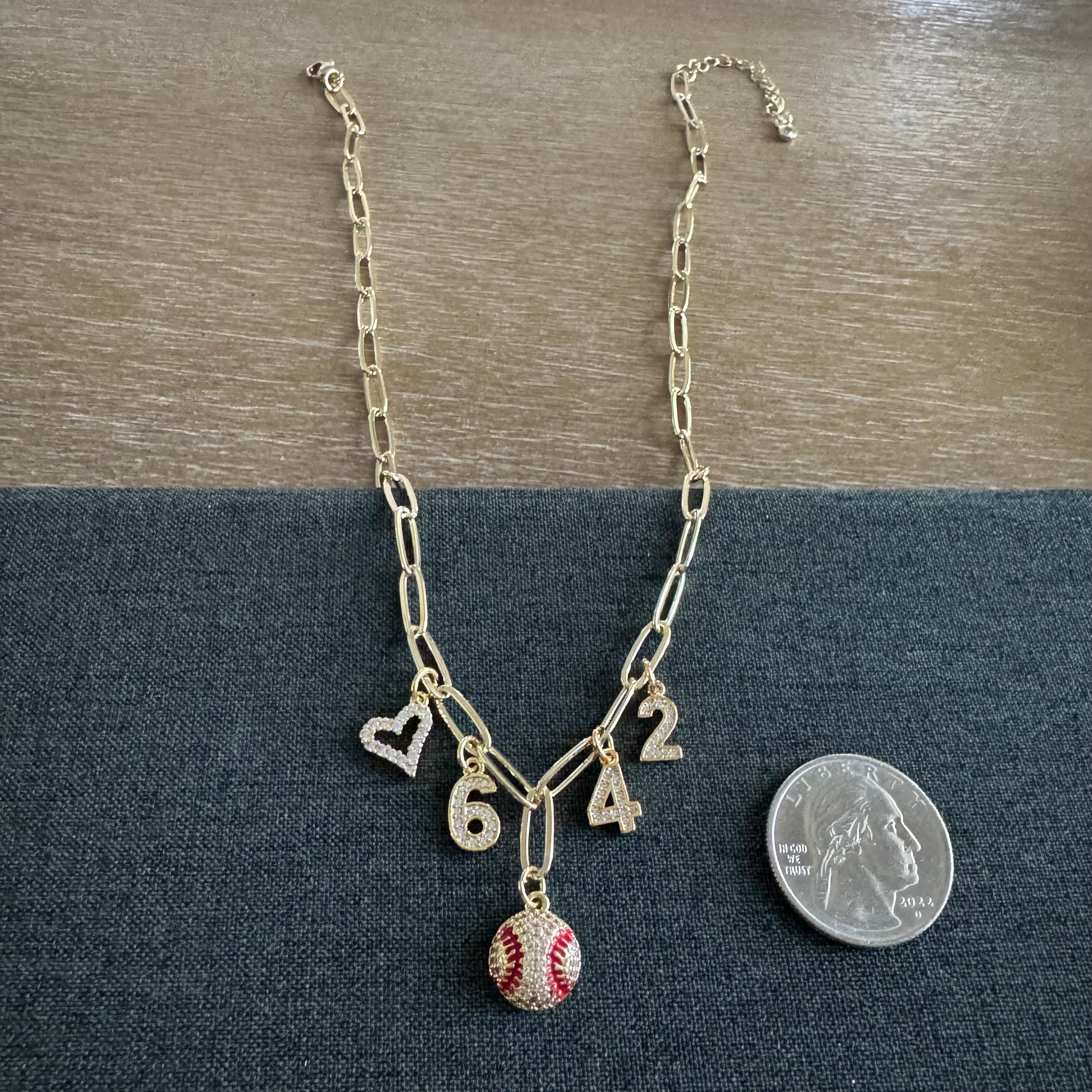 Palmer Baseball Number Necklace
