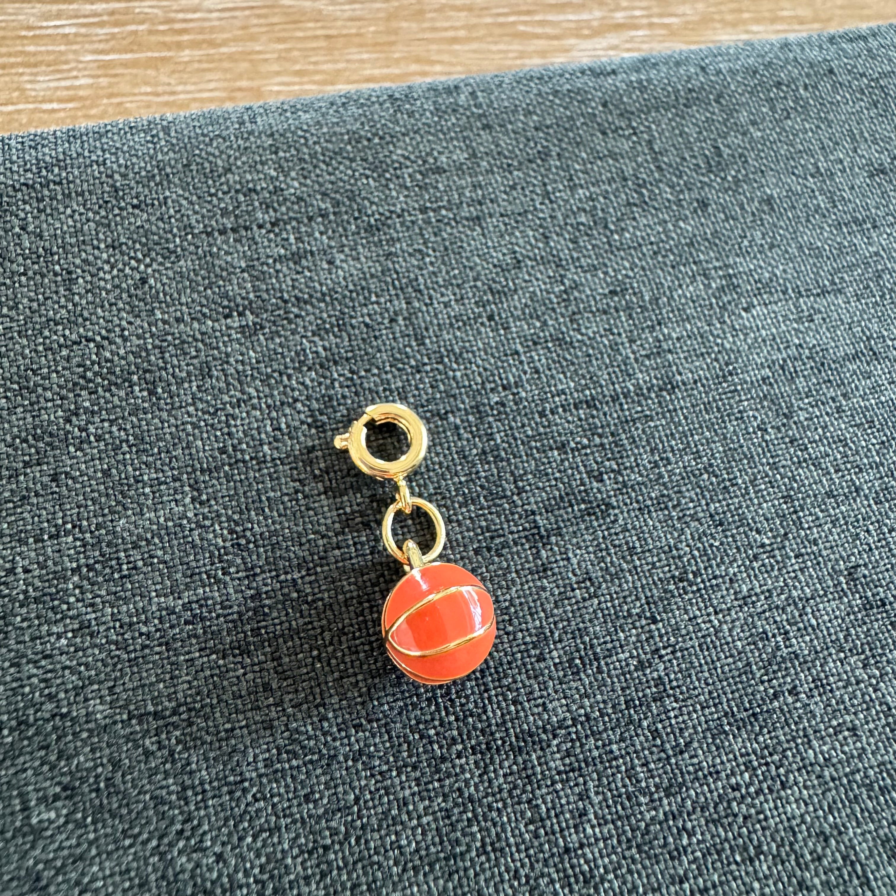 Basketball Round Charm with clasp