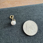 White Volleyball Charm with clasp