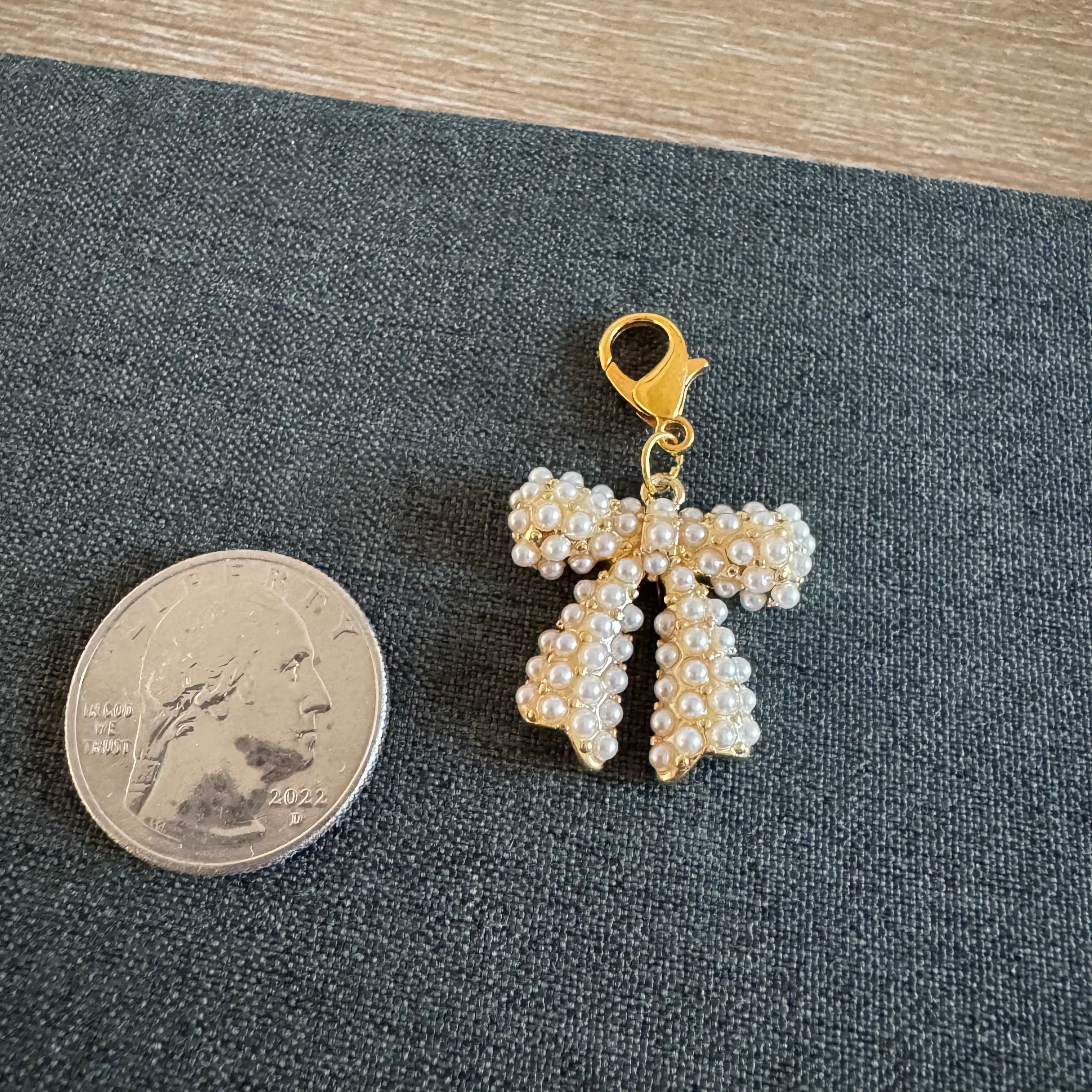 Pearl Bow Shoe Charm
