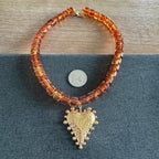 Harlee Heart Necklace brown