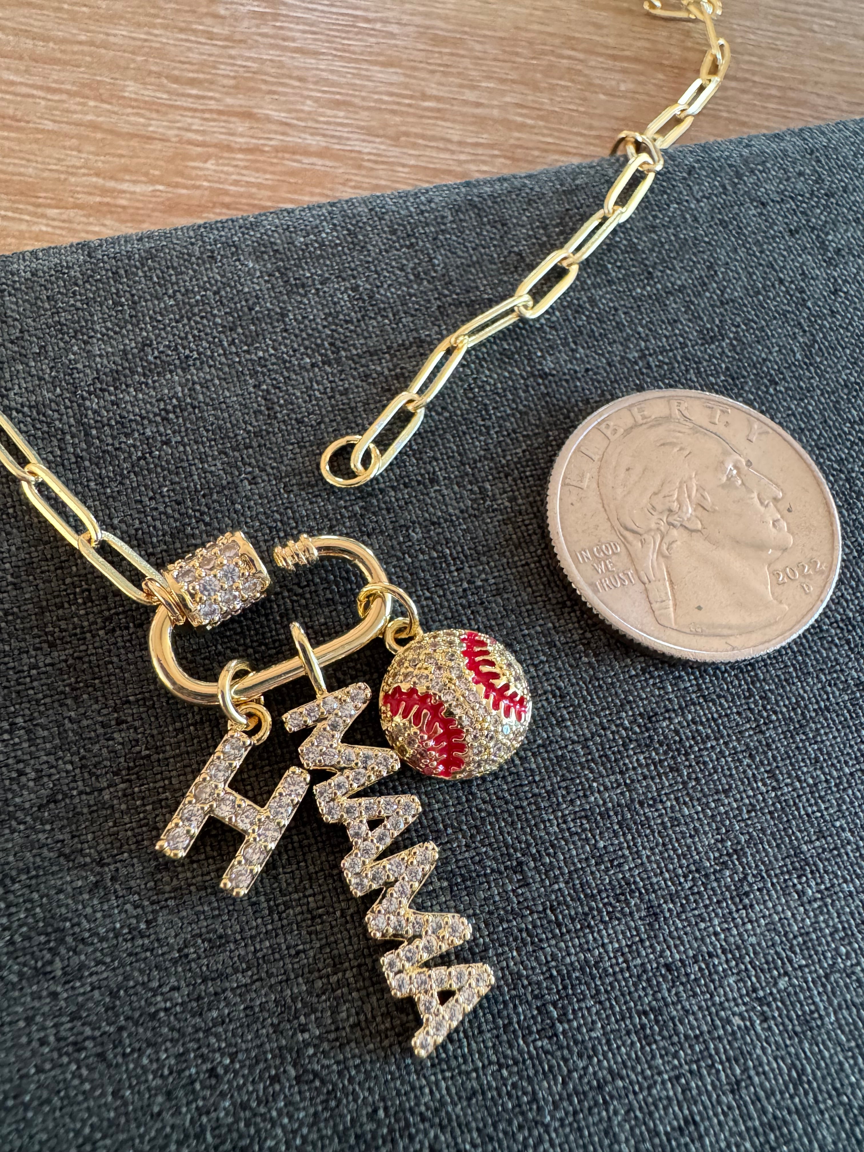 Baseball Mama Charm Necklace