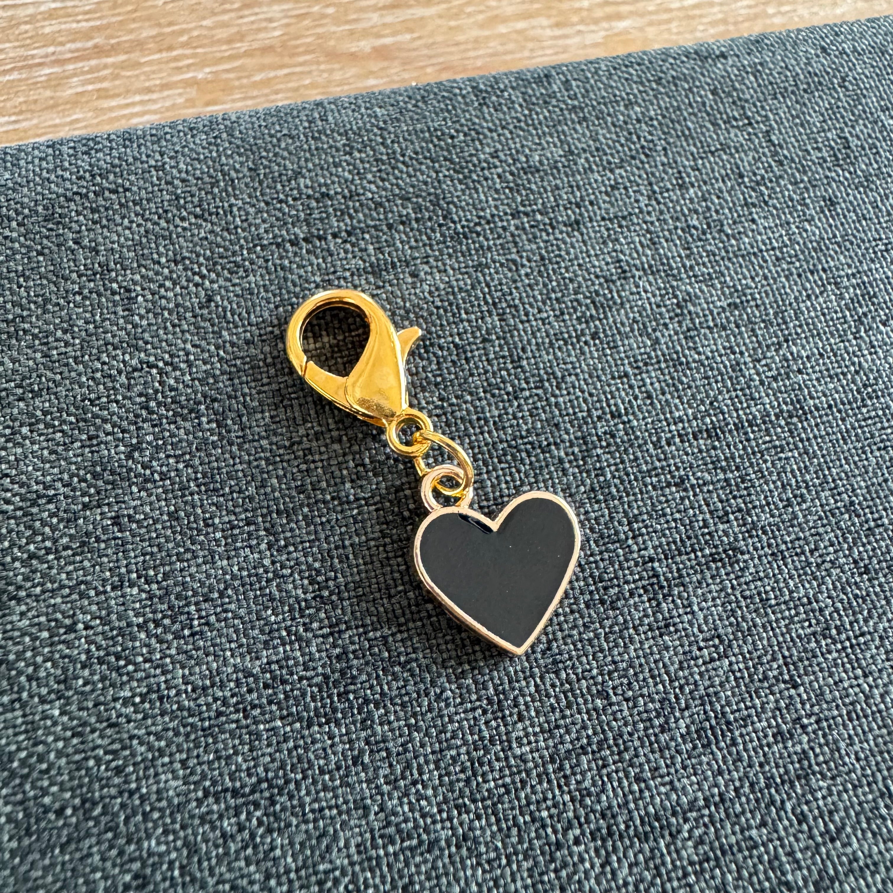 Black Heart Charm with clasp