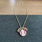 Baseball Initial and Number Necklace