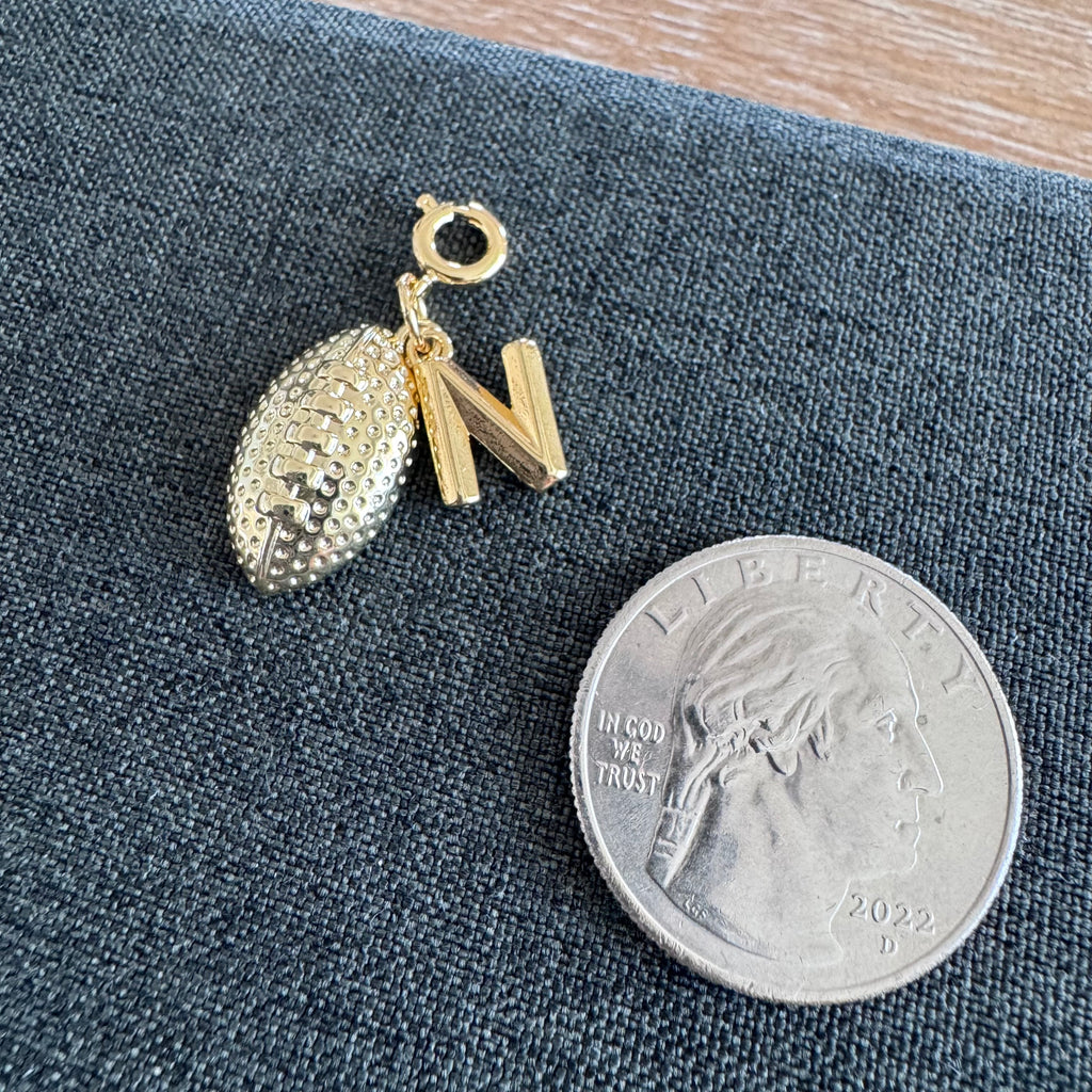 Football Charm with Initial on clasp