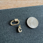 Custom Small Rhinestone Letter Carabiner