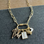 Madison Cheer Mom Carabiner Charm Necklace