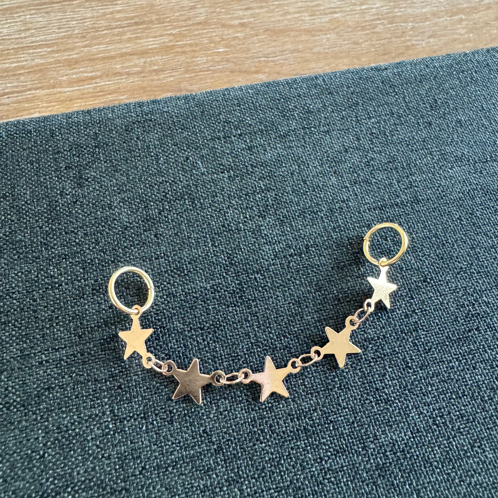 Star Shoe Charm Chain on rings
