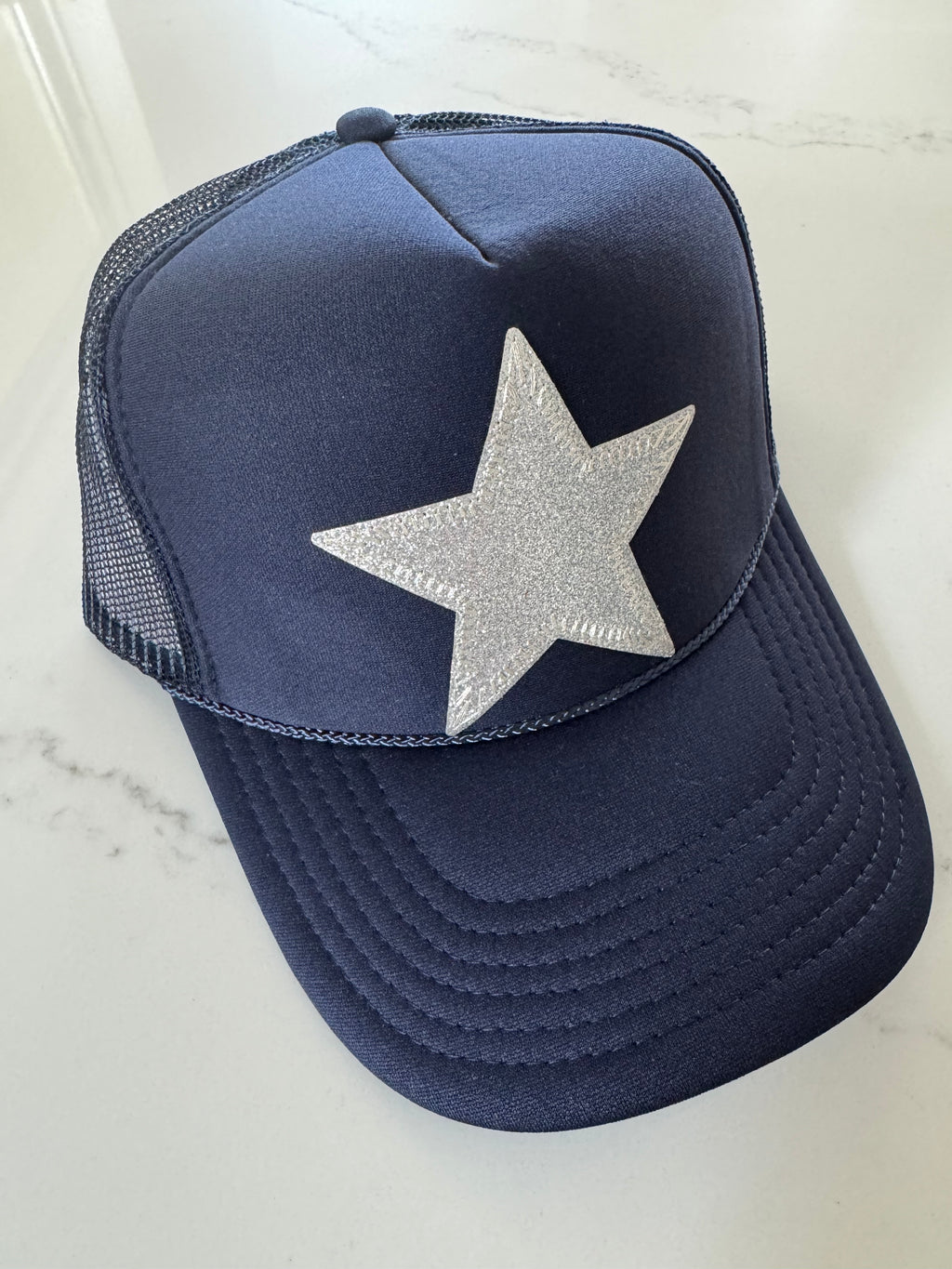 Silver Star Navy Blue Hat