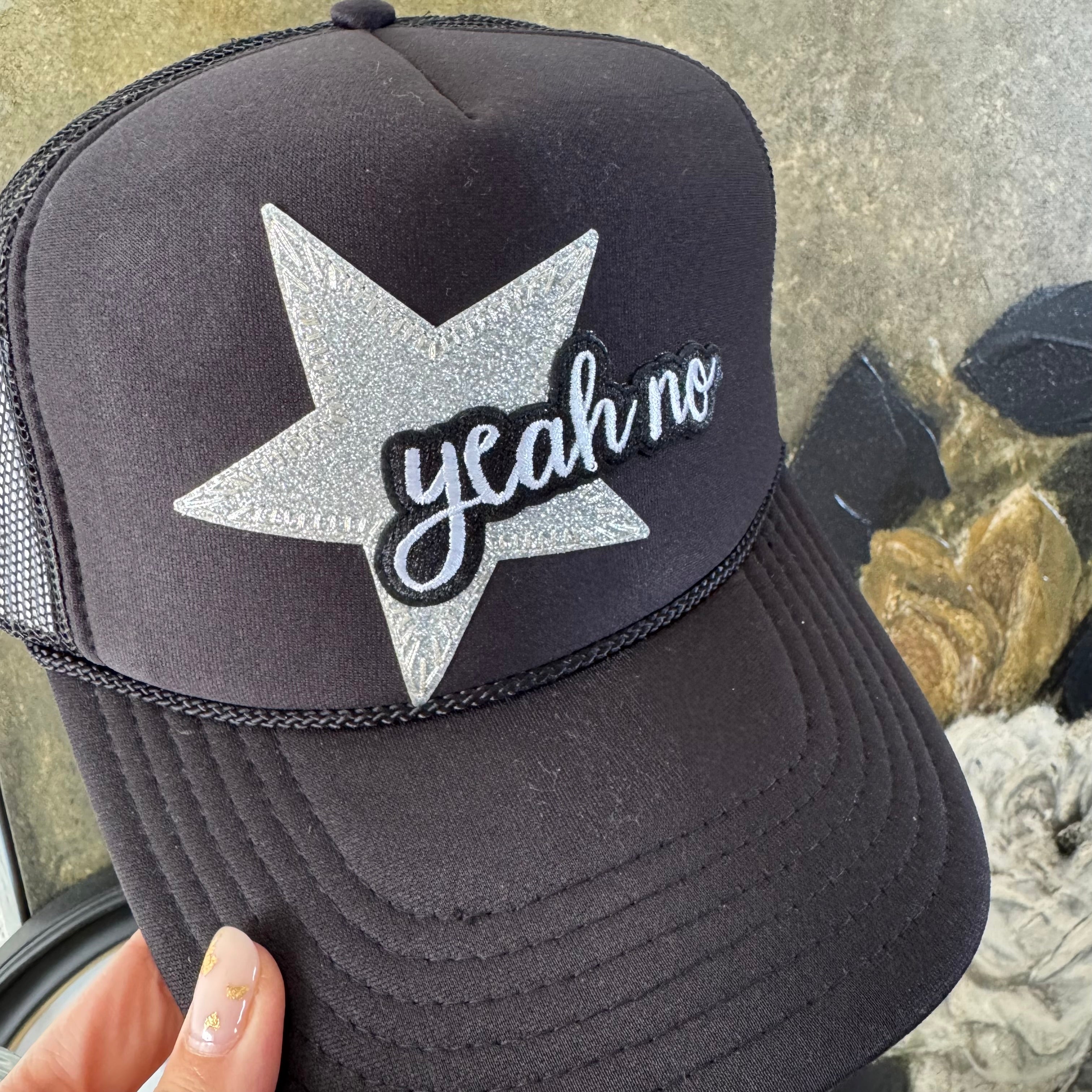 Yeah No Silver Star Black Hat