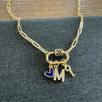 Blue Heart Carabiner Necklace