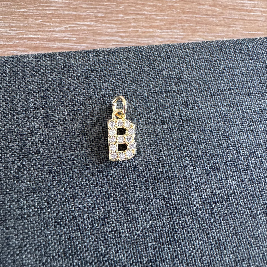 Rhinestone Letter Charm