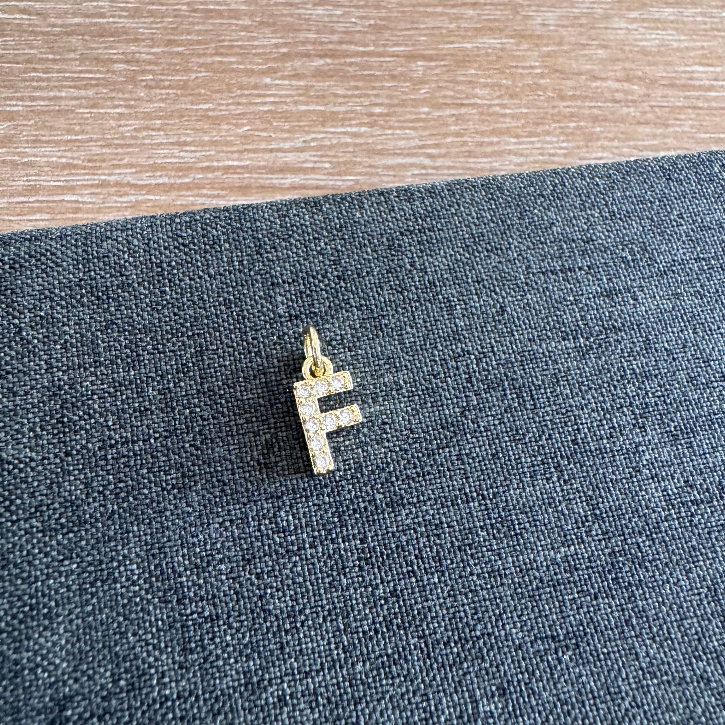 Rhinestone Letter Charm
