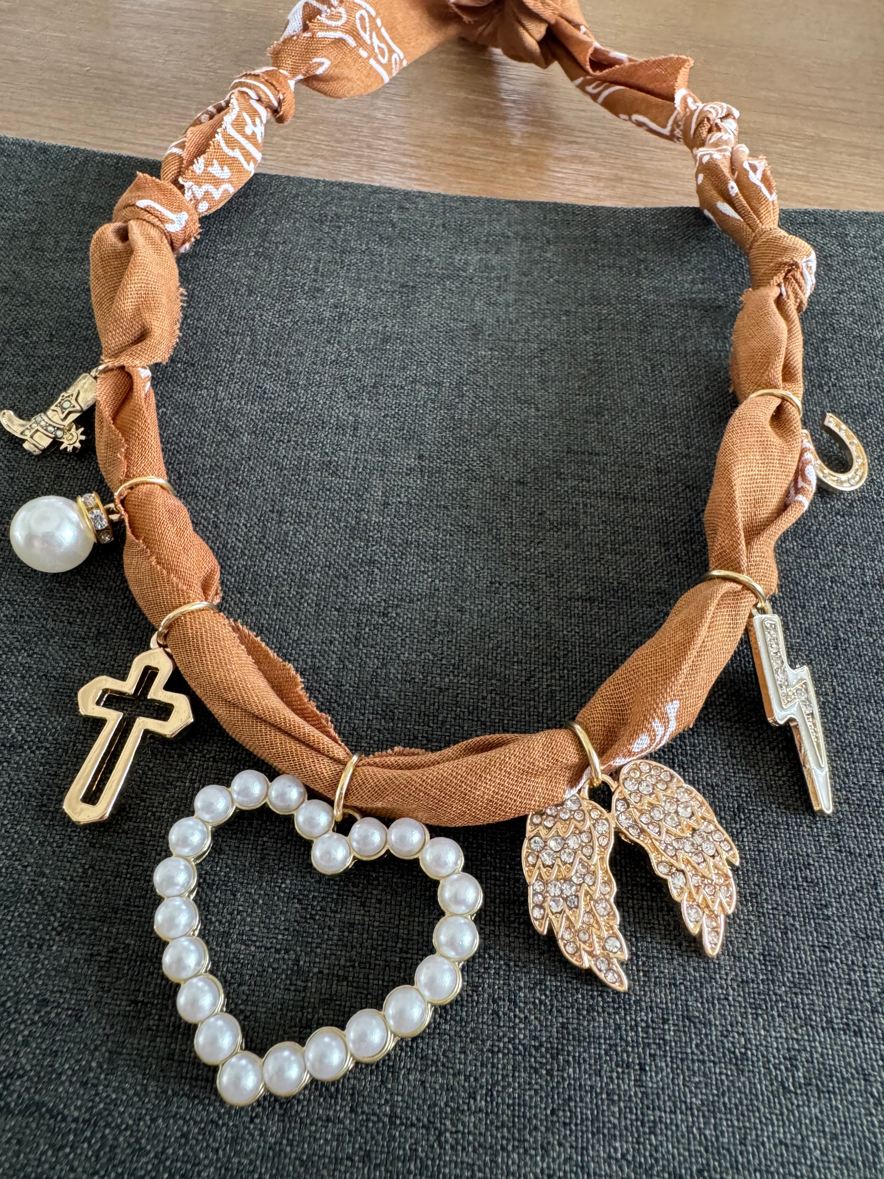 Hometown Heart Bandana Charm Necklace