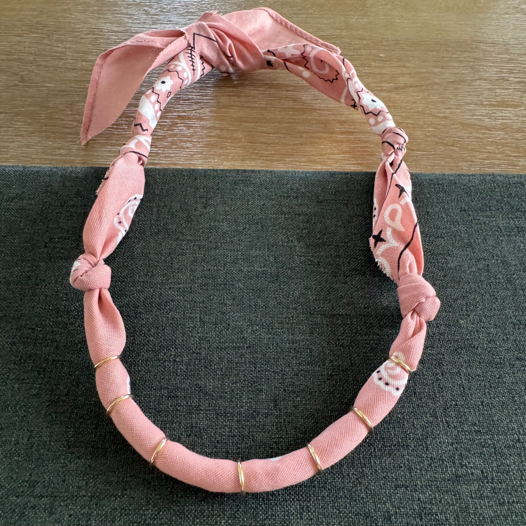 Premade Bandana Necklace Pink
